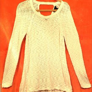 Cotton knit open 1/2 back summer sweater